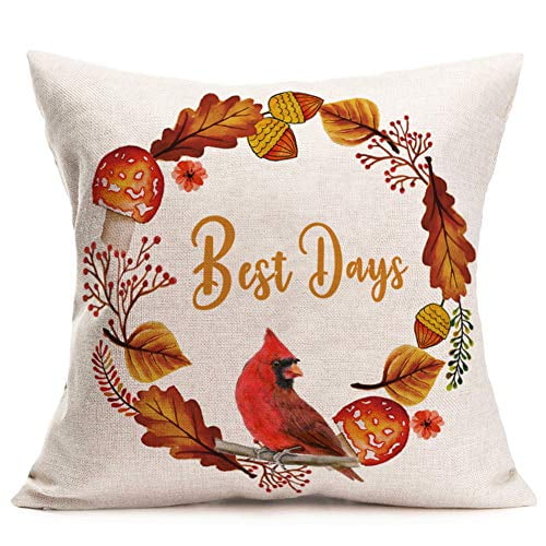Fukeen Autumn Harvest Maple Birds Throw Pillow Cover Decorative Farmhouse Bittersweet Fall Quotes Pillow Cases Cotton Linen Seasonal Greeting Square 18x18 Inches Cushion Cover for Living Room Sofa Fukeen Autumn Harvest Maple Birds Throw Pillow Cover Decorative Farmhouse Bittersweet Fall Quotes Pillow Cases Cotton Linen Seasonal Greeting Square 18x18 Inches Cushion Cover for Living Room Sofa